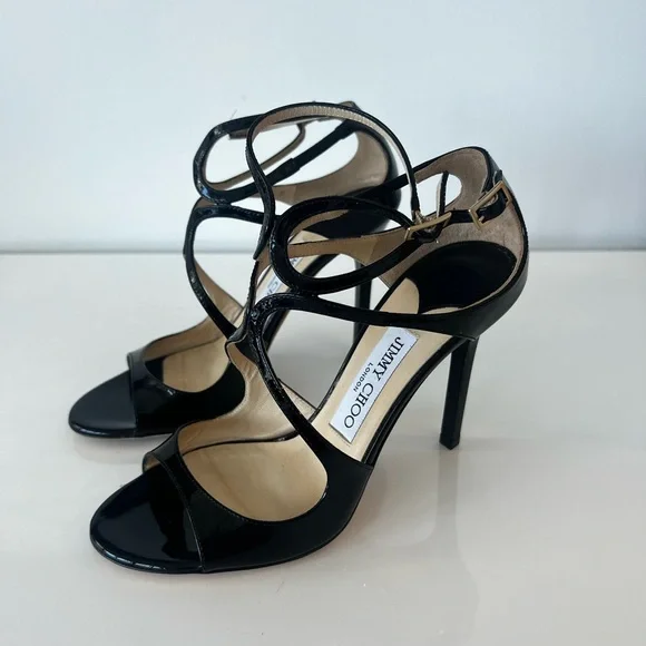 Jimmy Choo Black Patent Heels Size 37 - Picture 2 of 5
